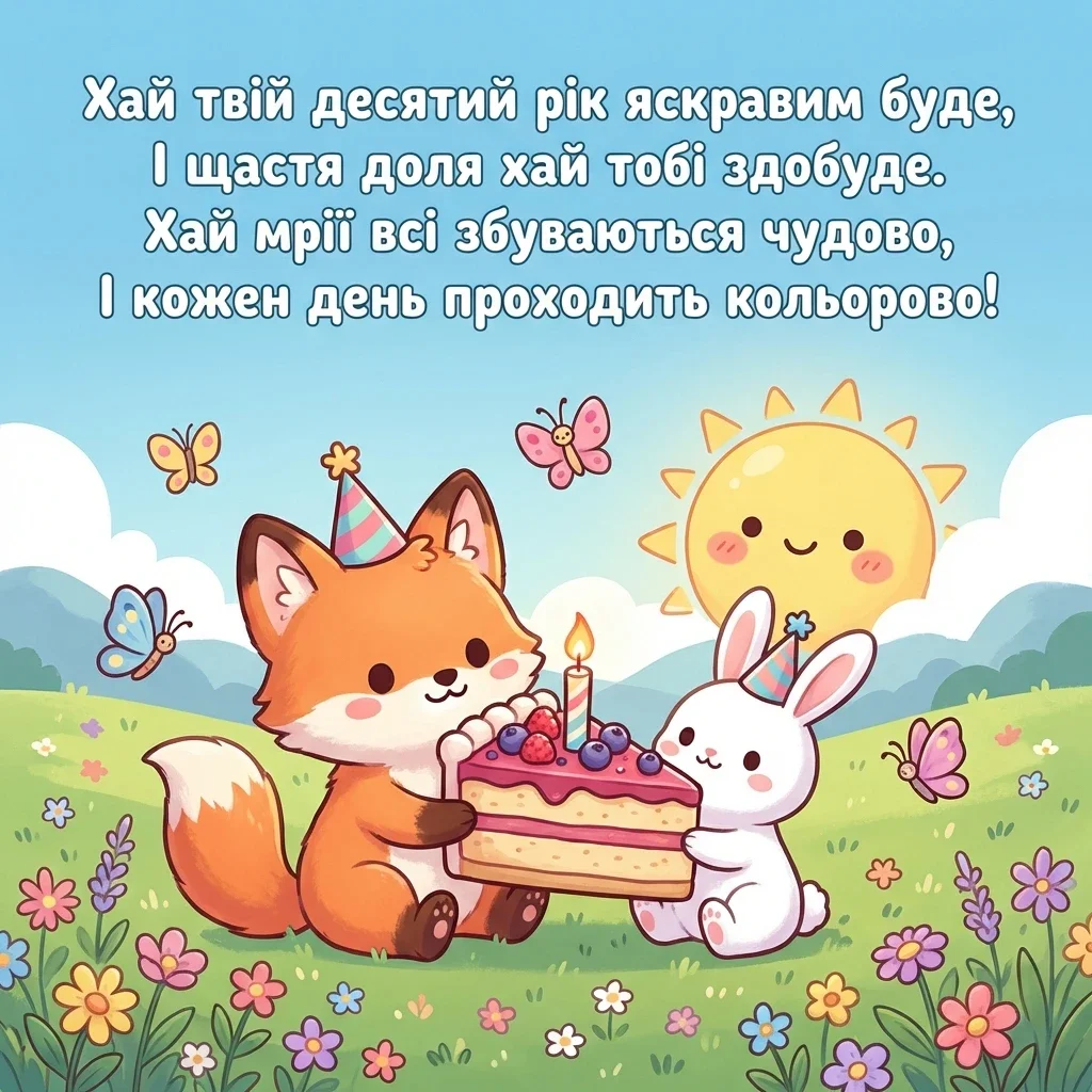 картинки з днем народження 10 років дівчинці