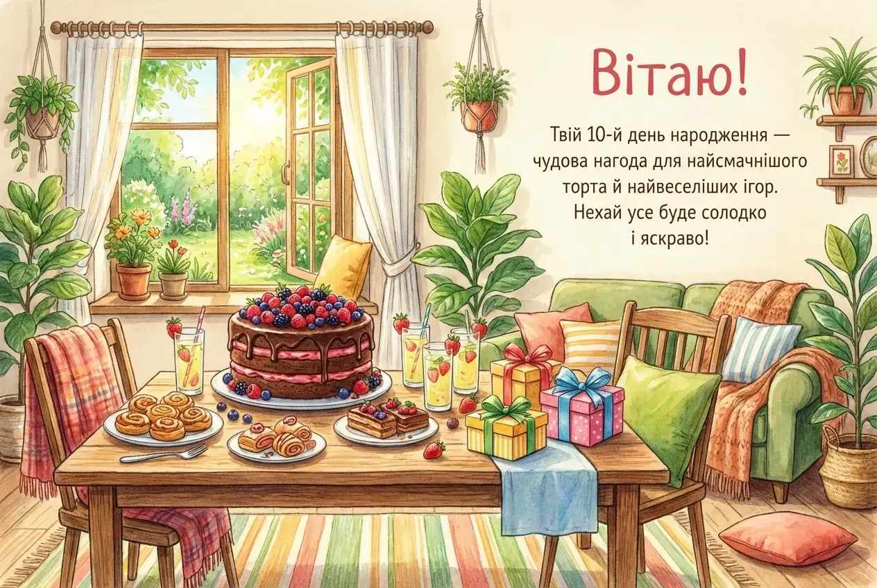 картинки з днем народження 10 років дівчинці