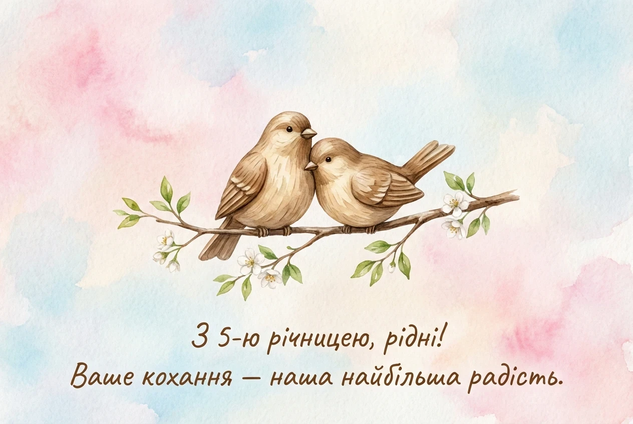 5 років весілля привітання від батьків