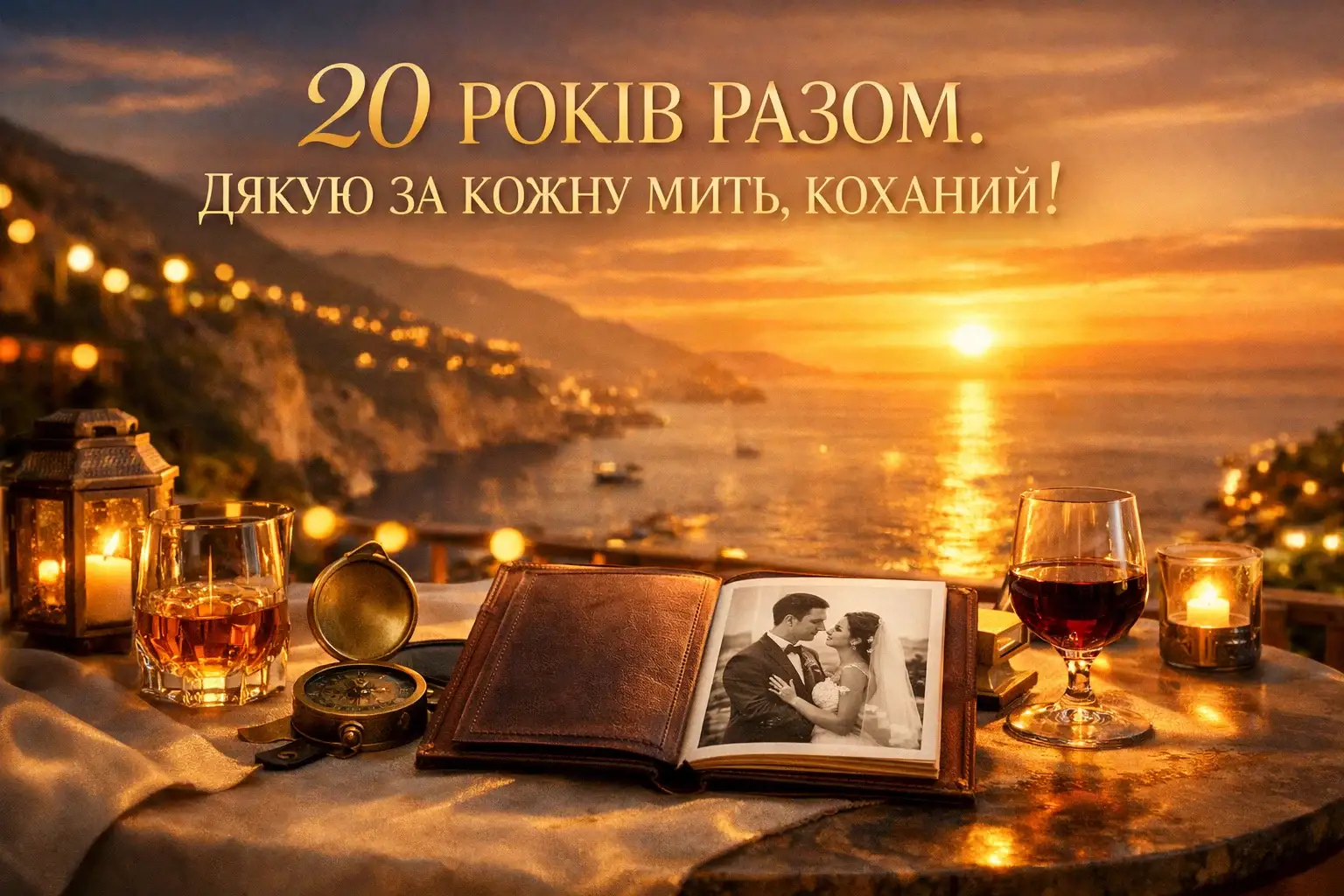 Яскраві картинки для чоловіка з нагоди 20 років весілля: добірка побажань