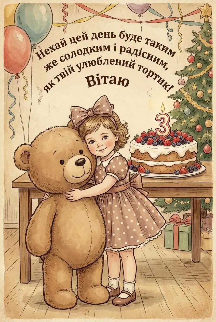 привітання з днем народження дівчинці 3 роки