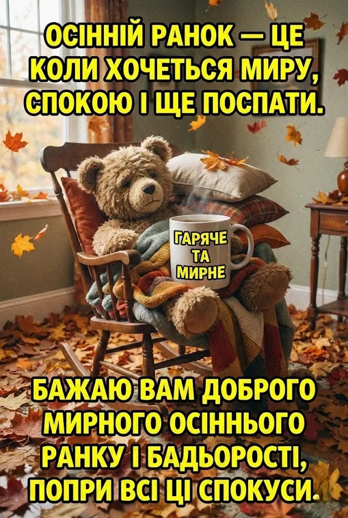 Доброго мирного осіннього ранку з найкращими картинками та душевними листівками для гарного настрою