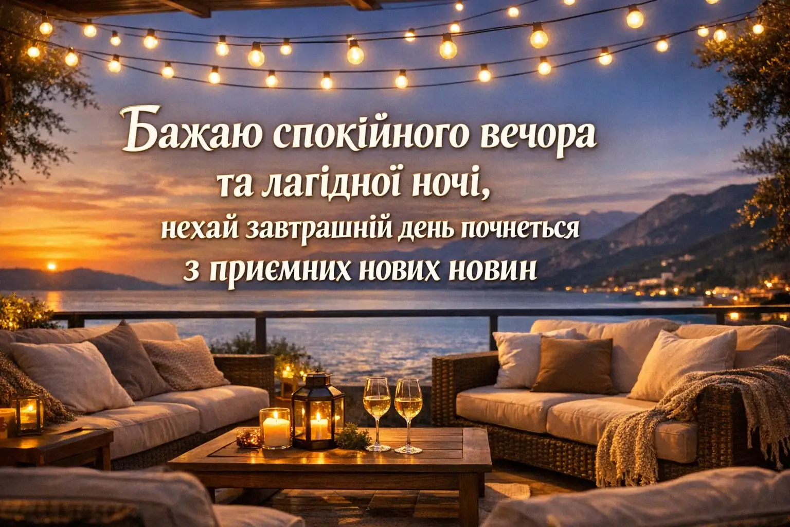Доброго вечора і спокійної ночі: душевні побажання та найкращі картинки для затишку
