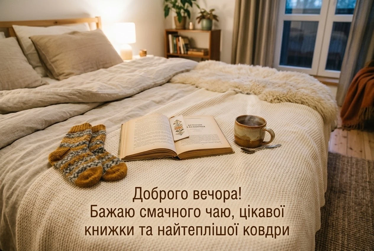 Доброго вечора: щирі побажання та найтепліші картинки для затишного відпочинку