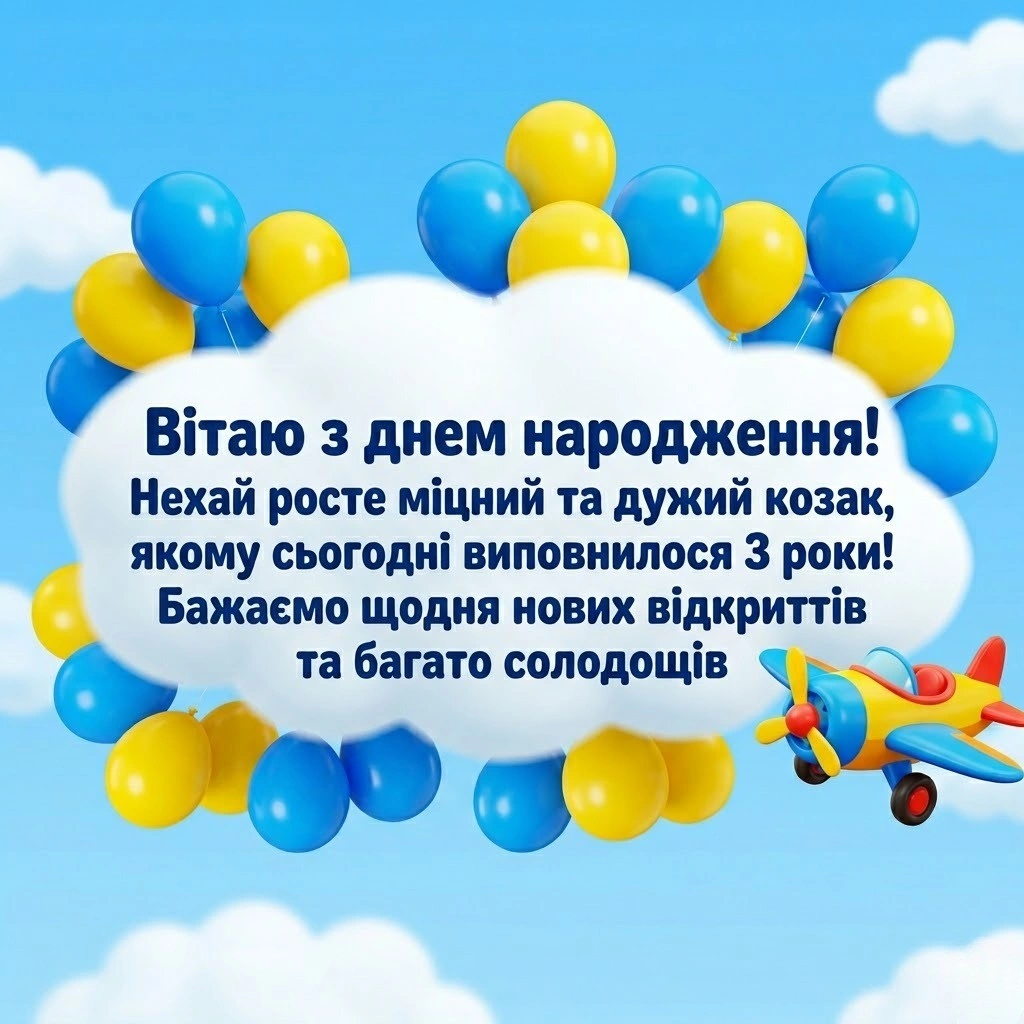 обі вже три! Добірка гарних привітань для маленького іменинника