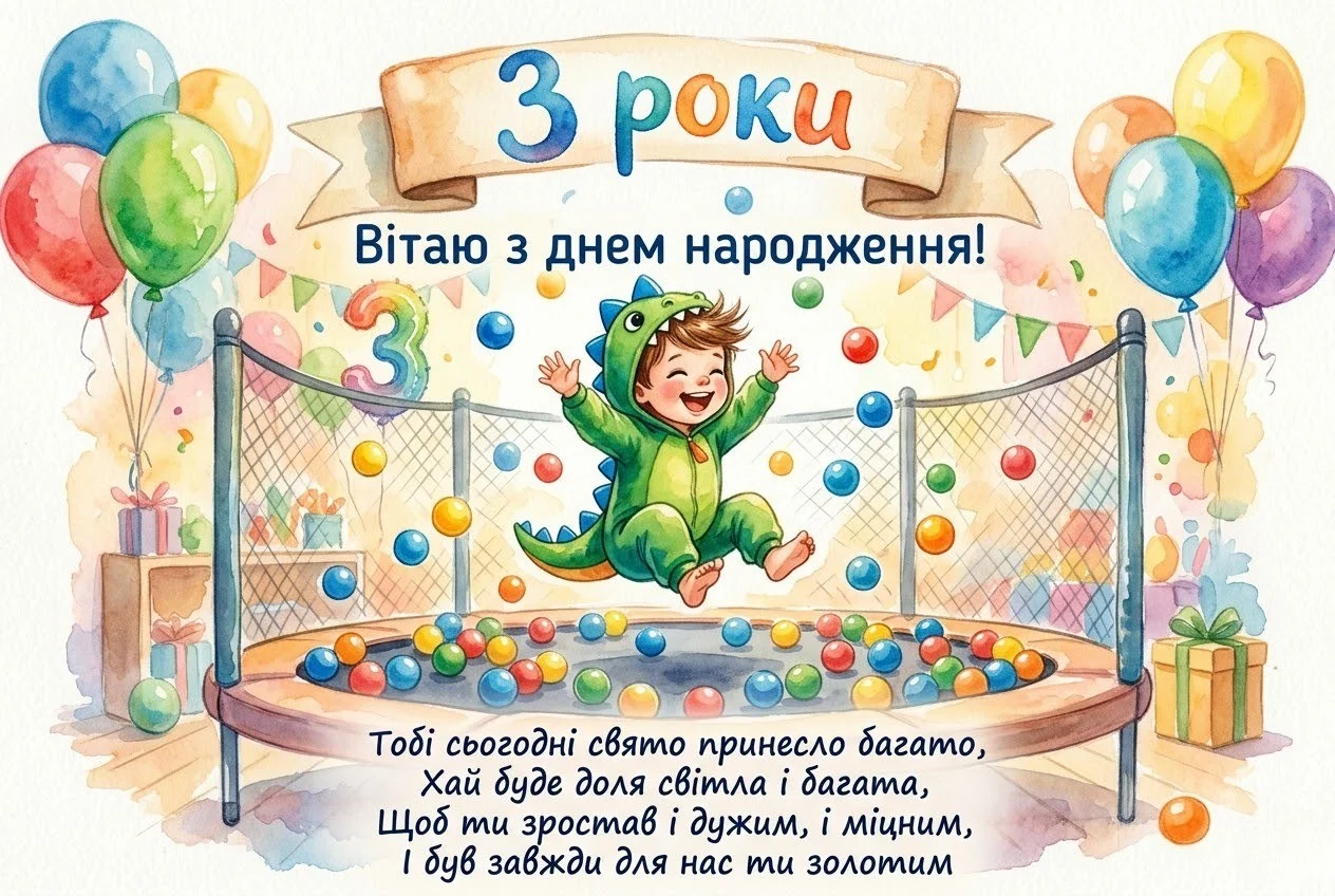 обі вже три! Добірка гарних привітань для маленького іменинника