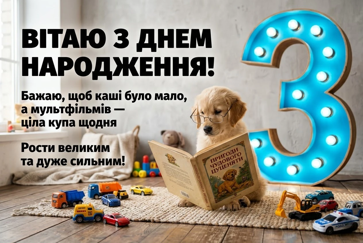 обі вже три! Добірка гарних привітань для маленького іменинника