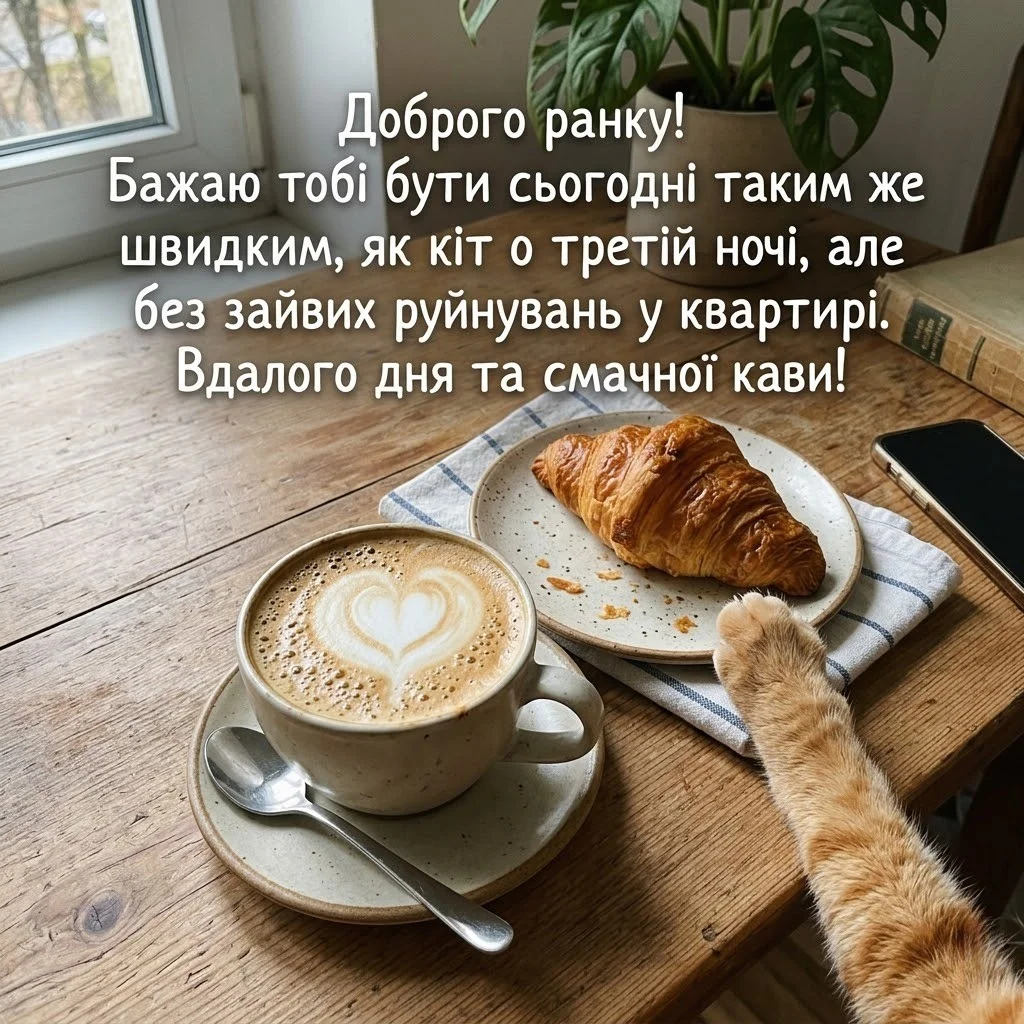 Доброго ранку котики та наймиліші картинки для затишного початку дня