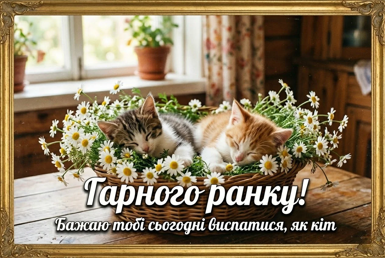 Доброго ранку котики та наймиліші картинки для затишного початку дня