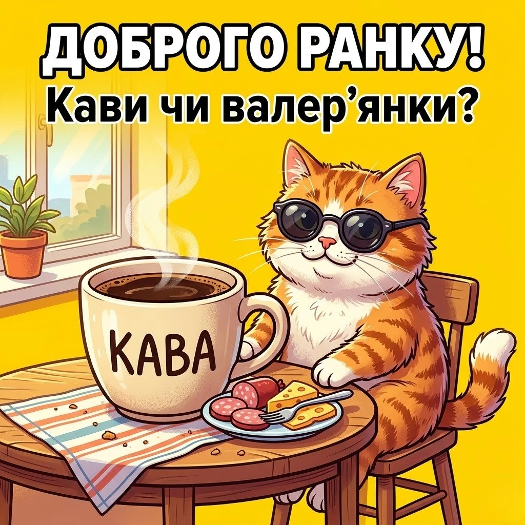 Доброго ранку котики та наймиліші картинки для затишного початку дня