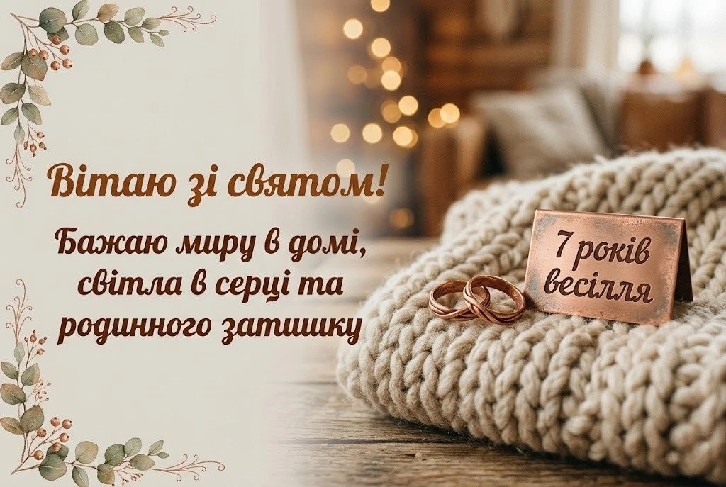 Мідна річниця весілля: що побажати парі на 7 років спільного життя