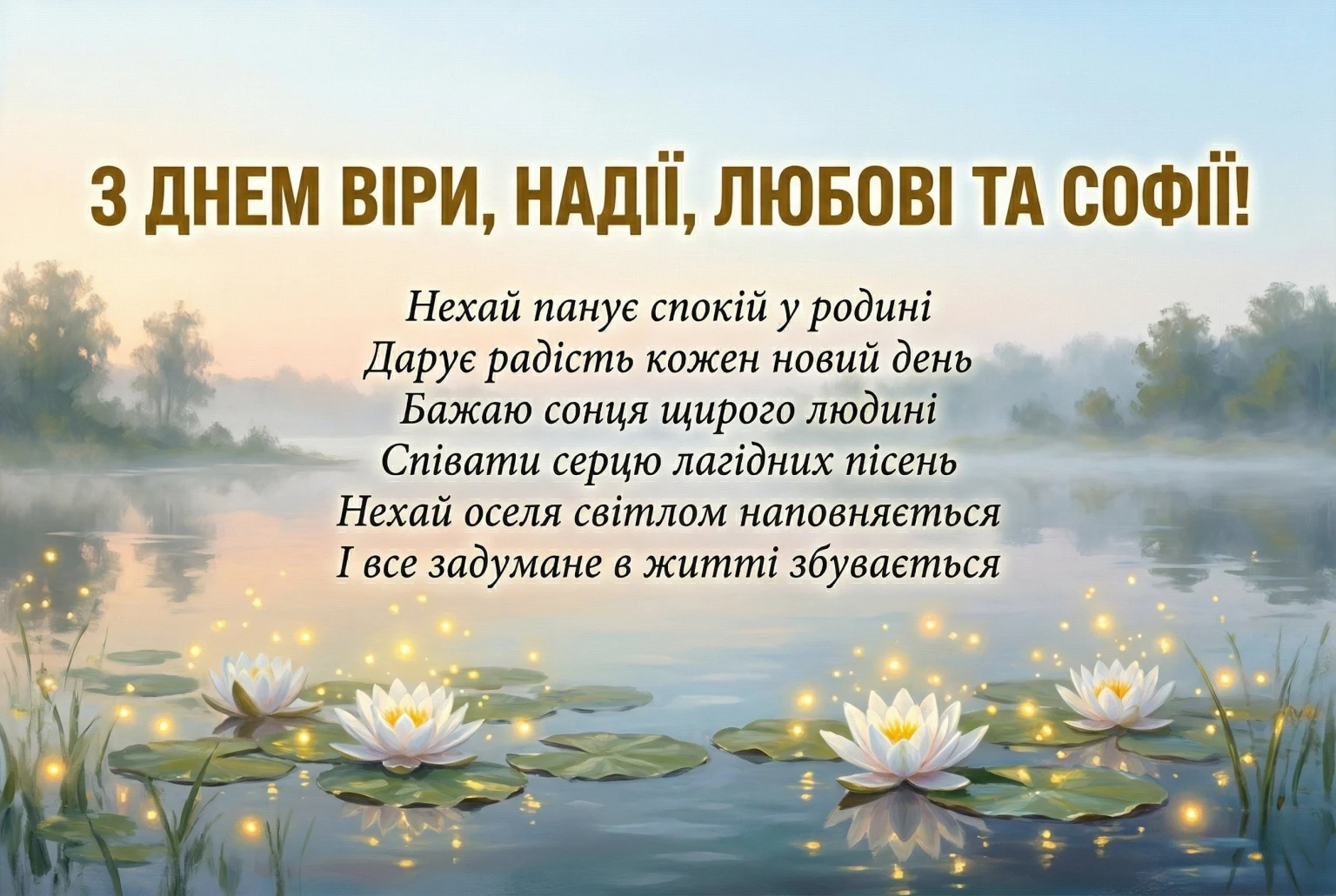 День ангела Віри, Надії, Любові та Софії: привітання для іменинниць