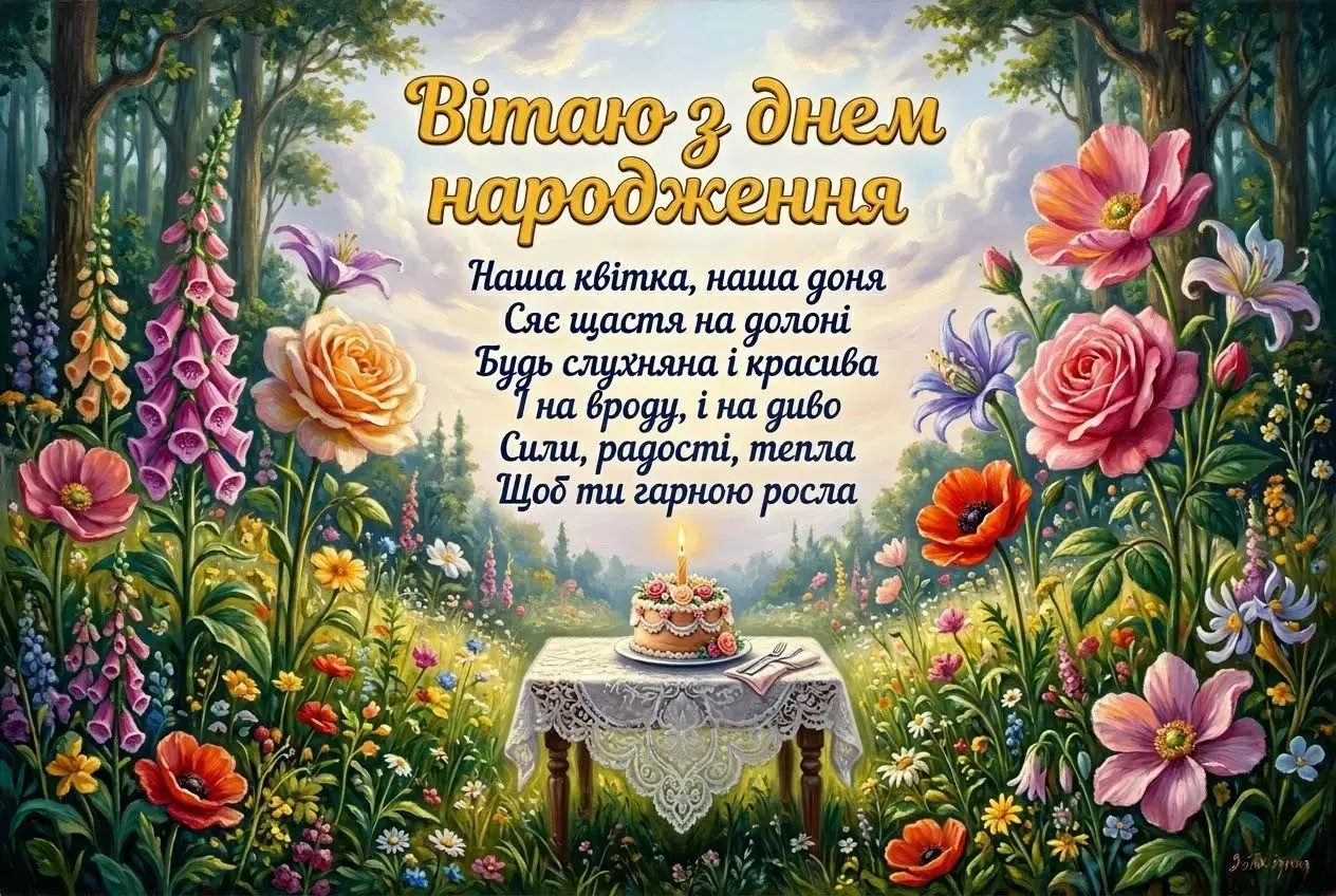 Найкрасивіші привітання з днем народження донечці на 4 роки