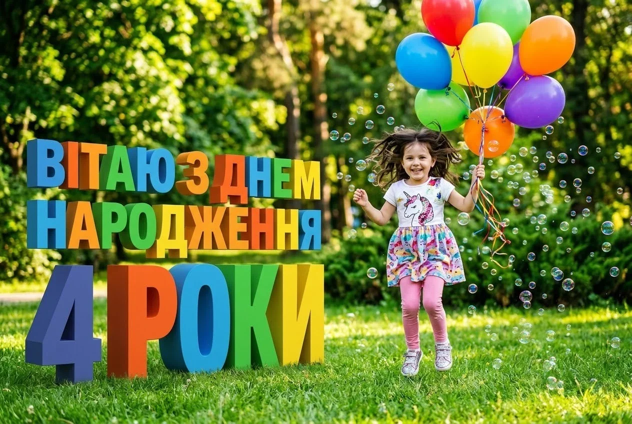 Найкрасивіші привітання з днем народження донечці на 4 роки