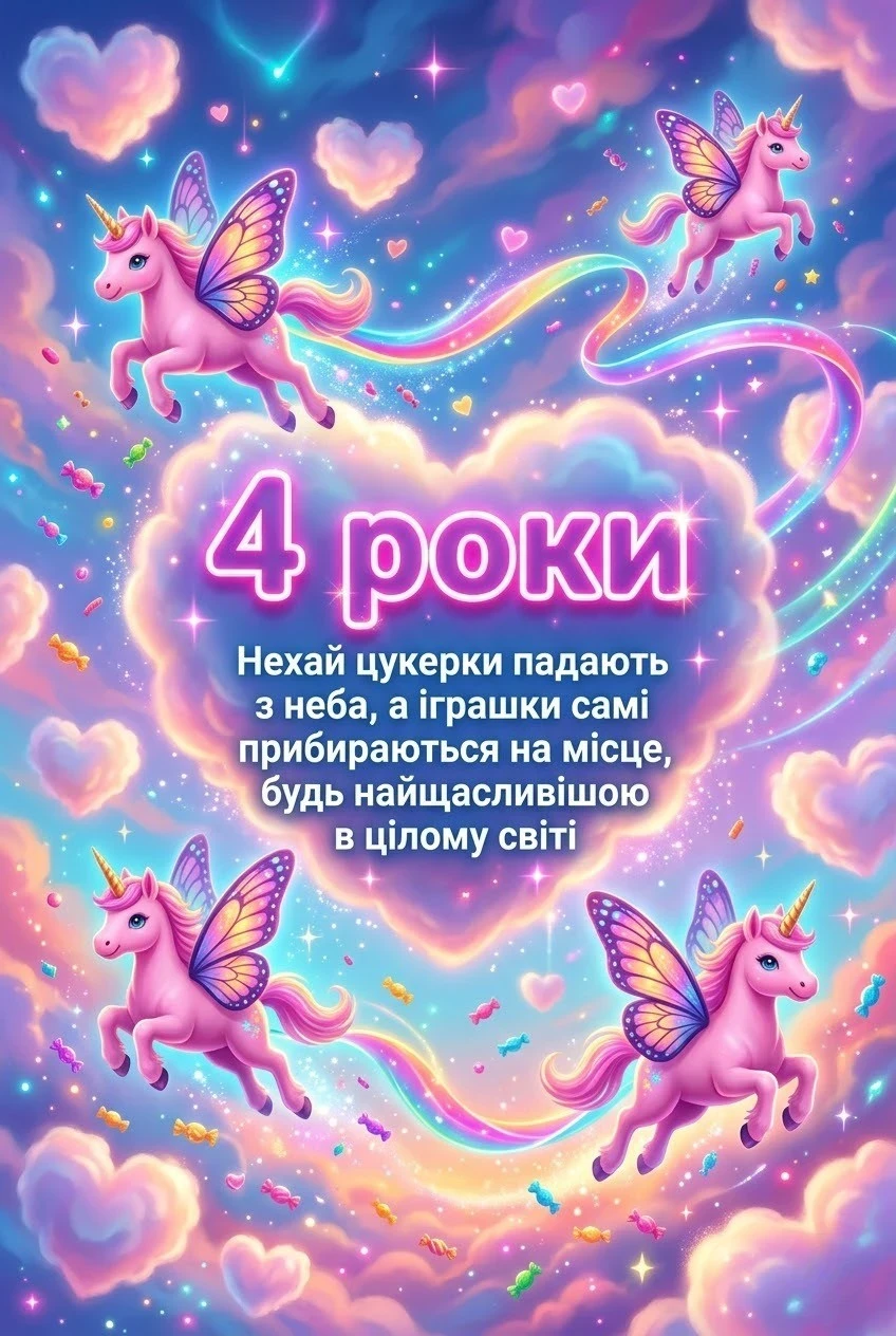 Найкрасивіші привітання з днем народження донечці на 4 роки