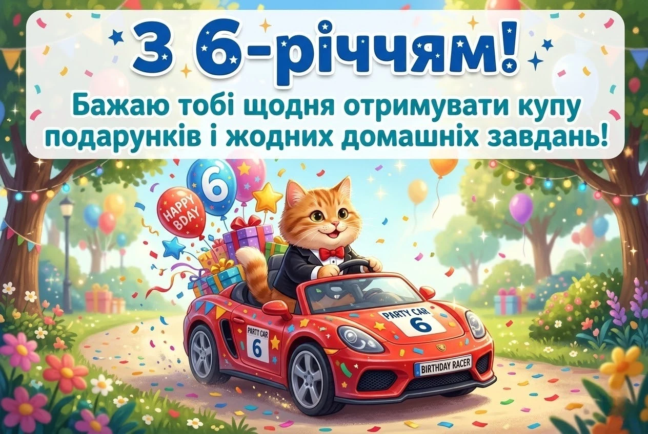 З 6-річчям! Яскраві листівки, вірші та щирі побажання для дітей