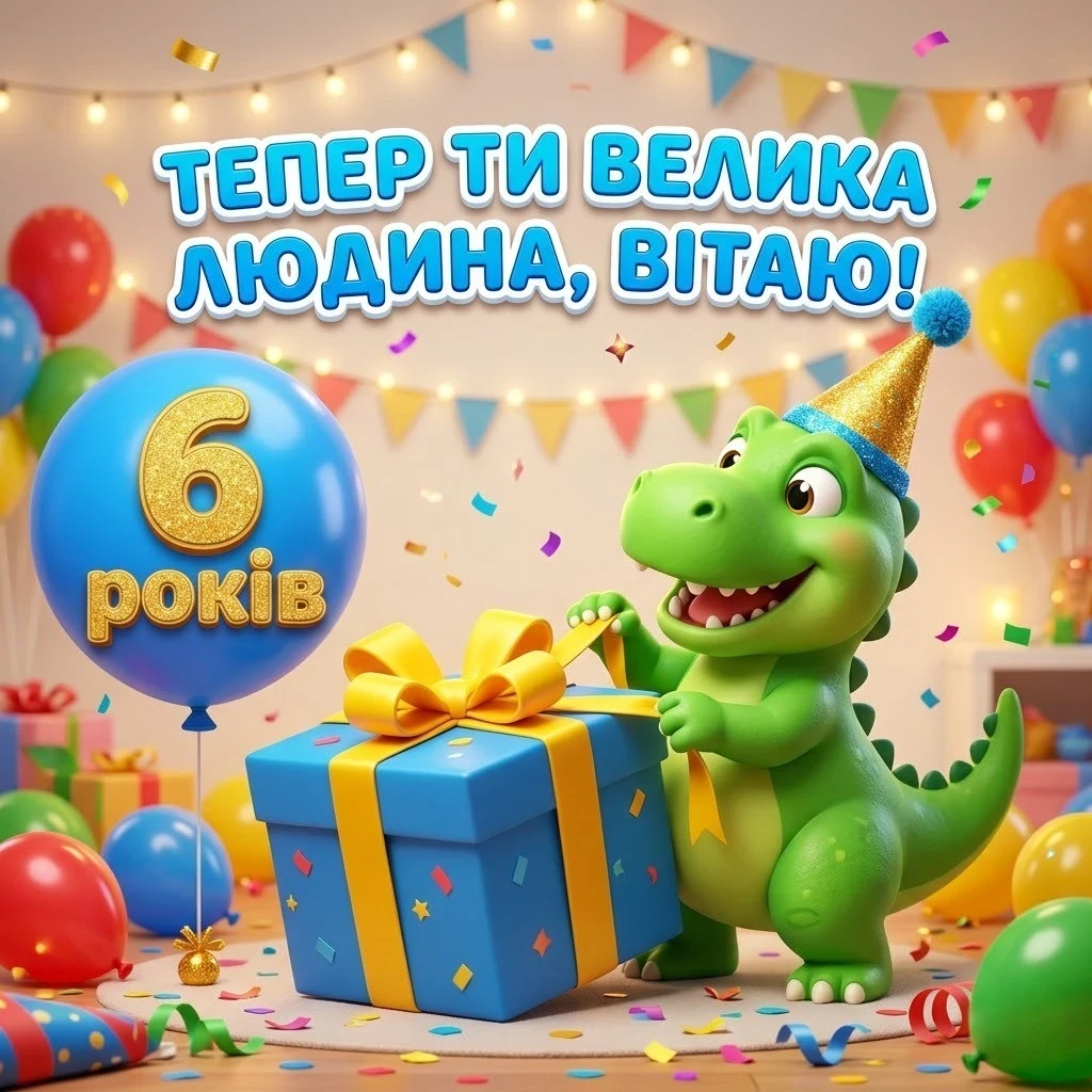 З 6-річчям! Яскраві листівки, вірші та щирі побажання для дітей