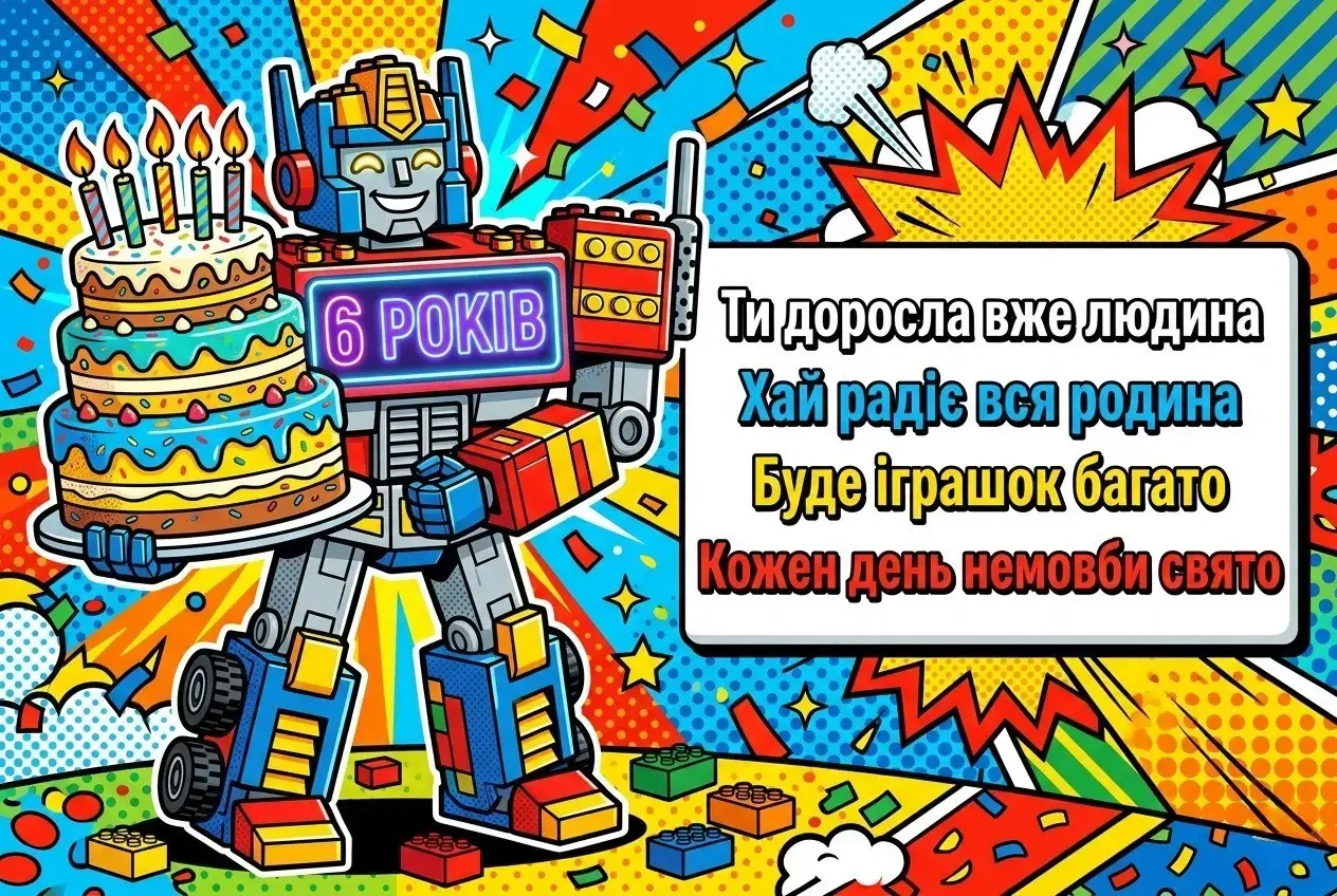 З 6-річчям! Яскраві листівки, вірші та щирі побажання для дітей