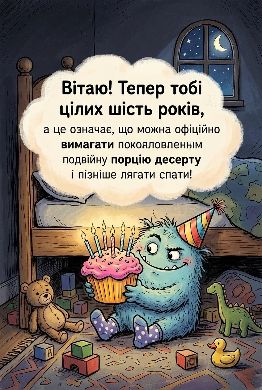 З 6-річчям! Яскраві листівки, вірші та щирі побажання для дітей