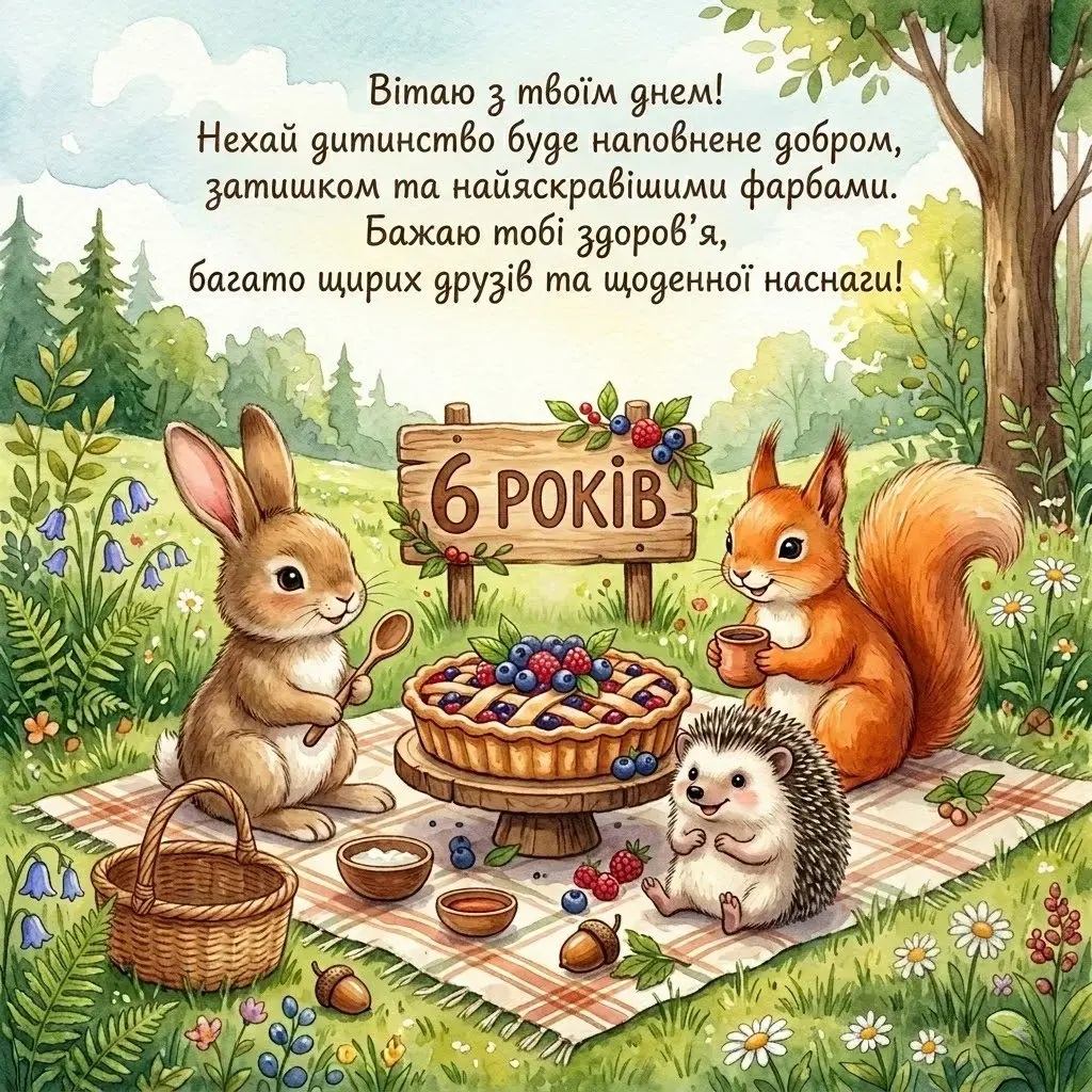 З 6-річчям! Яскраві листівки, вірші та щирі побажання для дітей