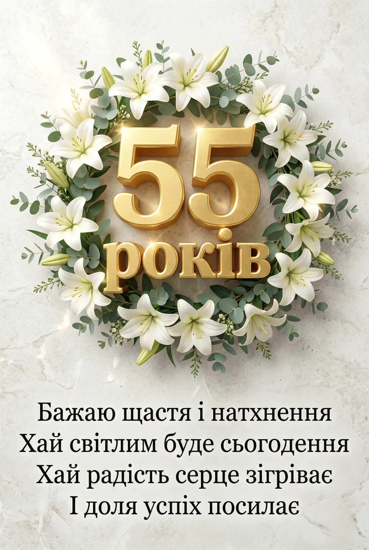Привітання з ювілеєм 55 років жінці: найкращі слова у прозі та віршах