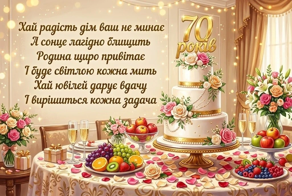 З ювілеєм 70 років! Добірка найтепліших побажань для жінок у віршах та прозі