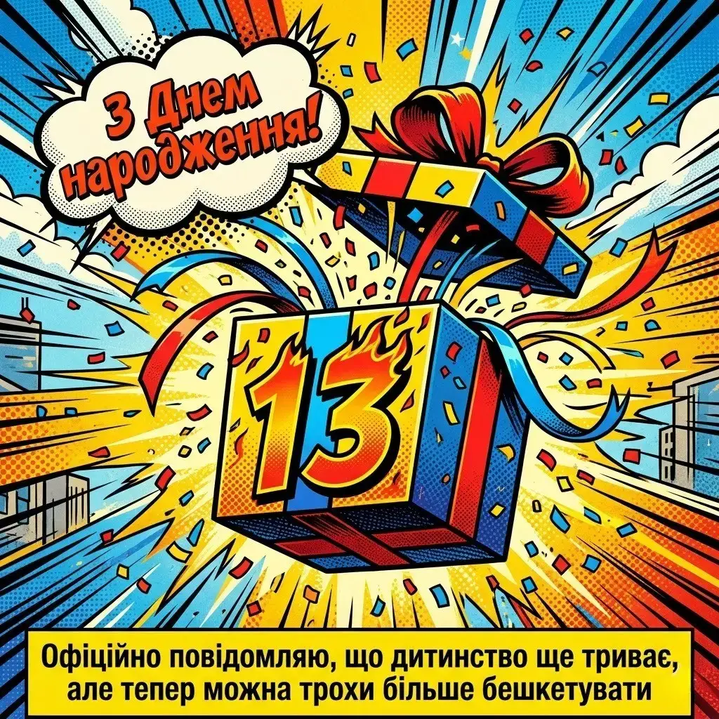 Картинки з днем народження 13 років: найкращі привітання для підлітків