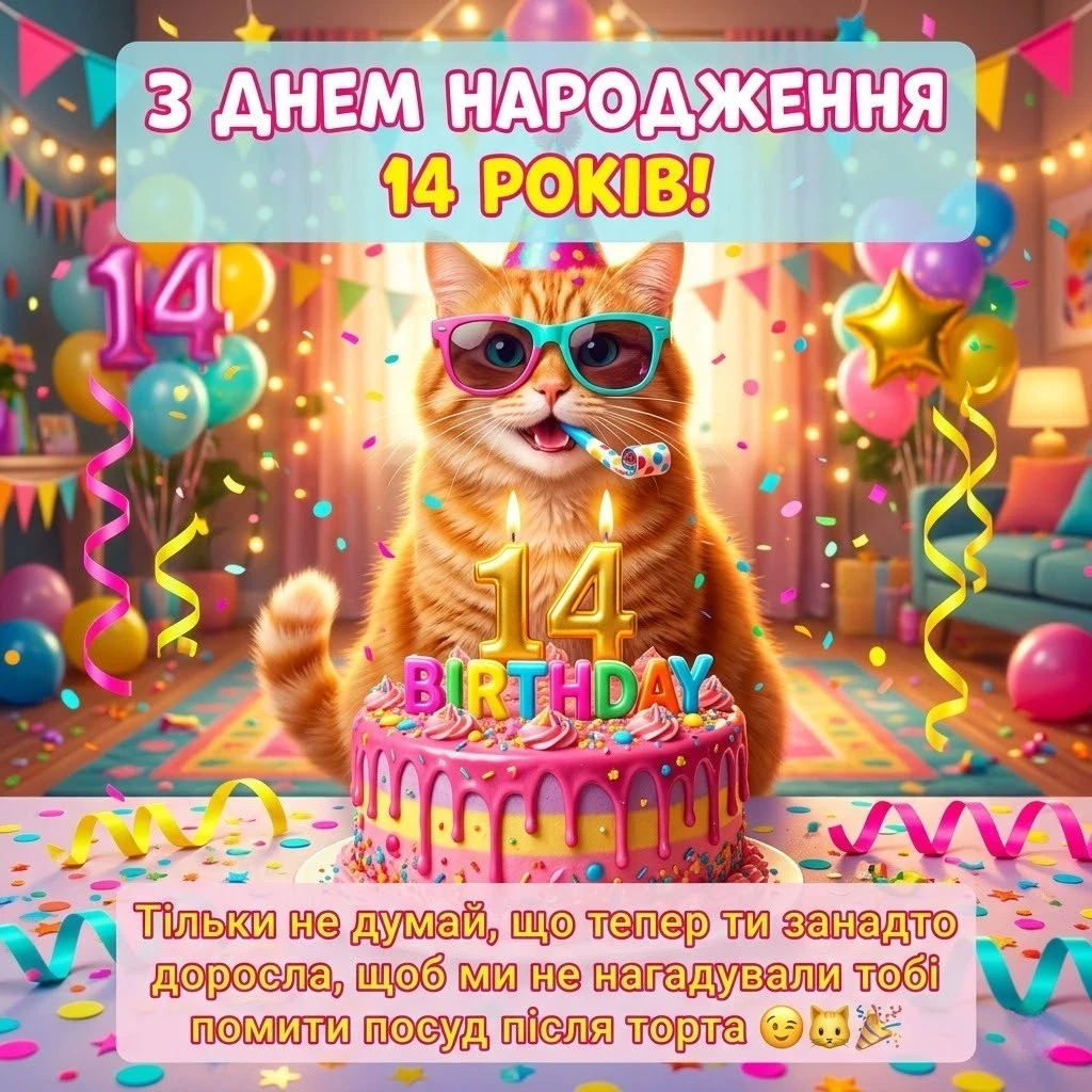 Привітання з днем народження дівчинці на 14 років: зворушливі та сучасні ідеї