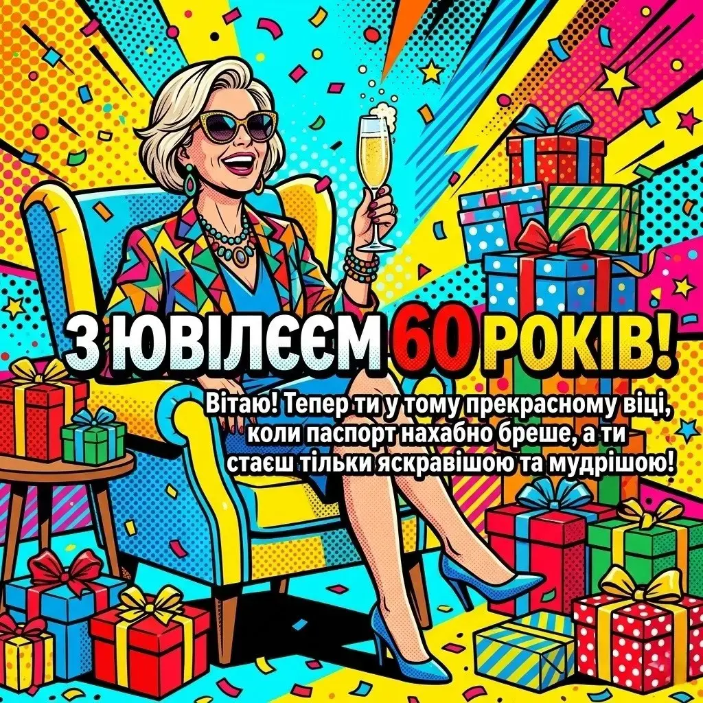 60 років — золота мудрість: підбірка щирих вітань та побажань жінці