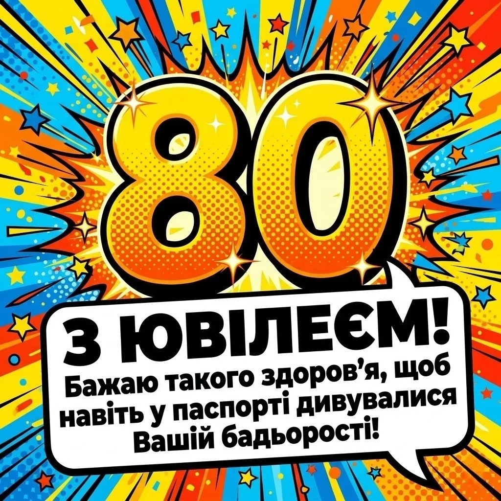 Привітання з 80-річчям жінці: слова пошани, любові та побажання довголіття