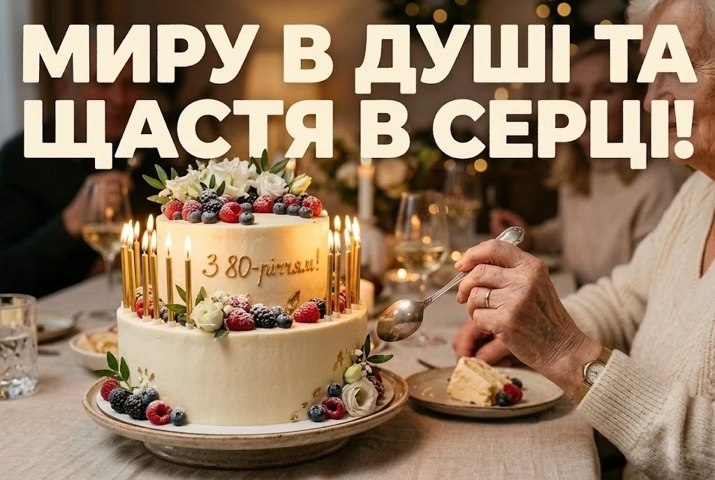 Привітання з 80-річчям жінці: слова пошани, любові та побажання довголіття
