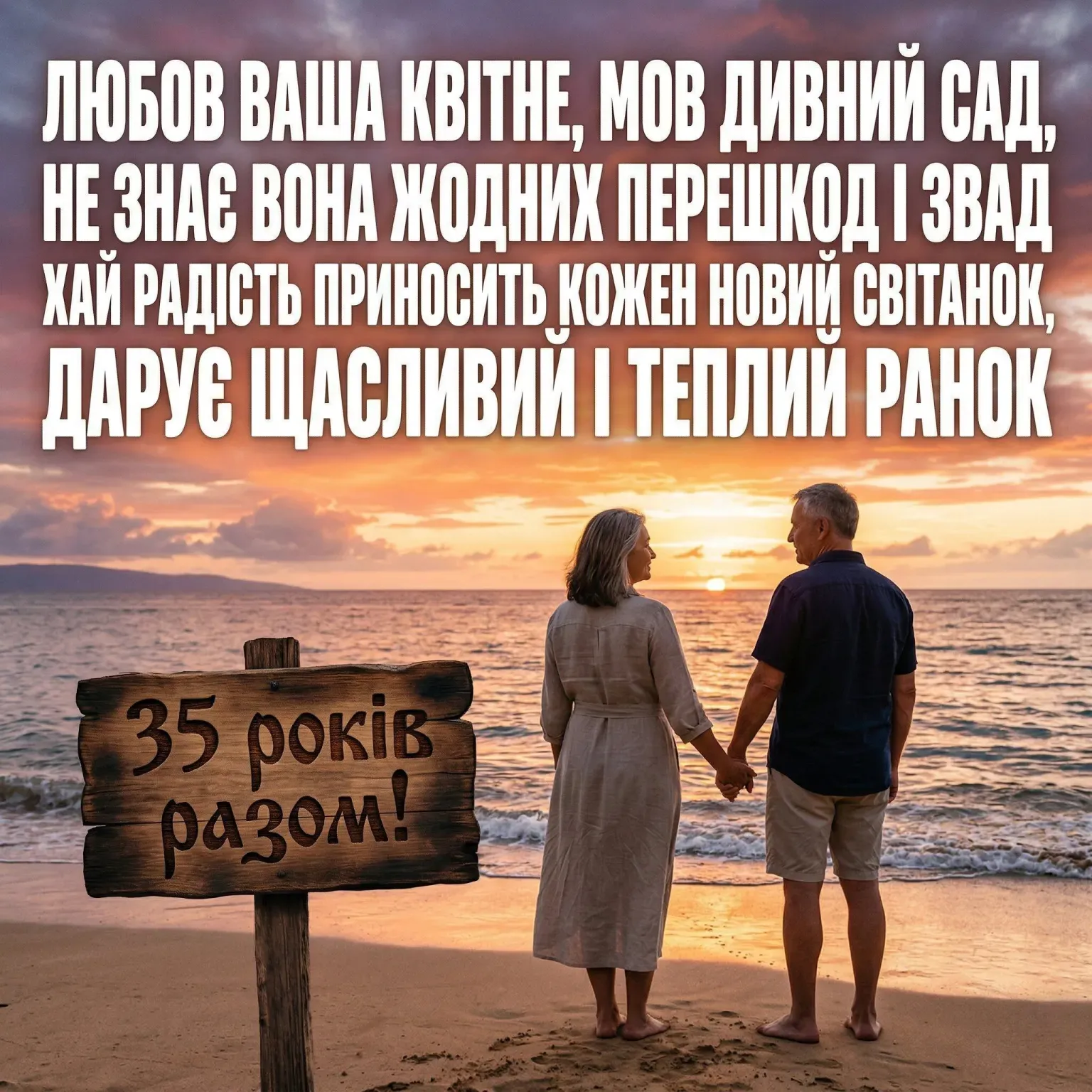 Ювілей 35 років: Як привітати чоловіка та дружину з кораловим святом