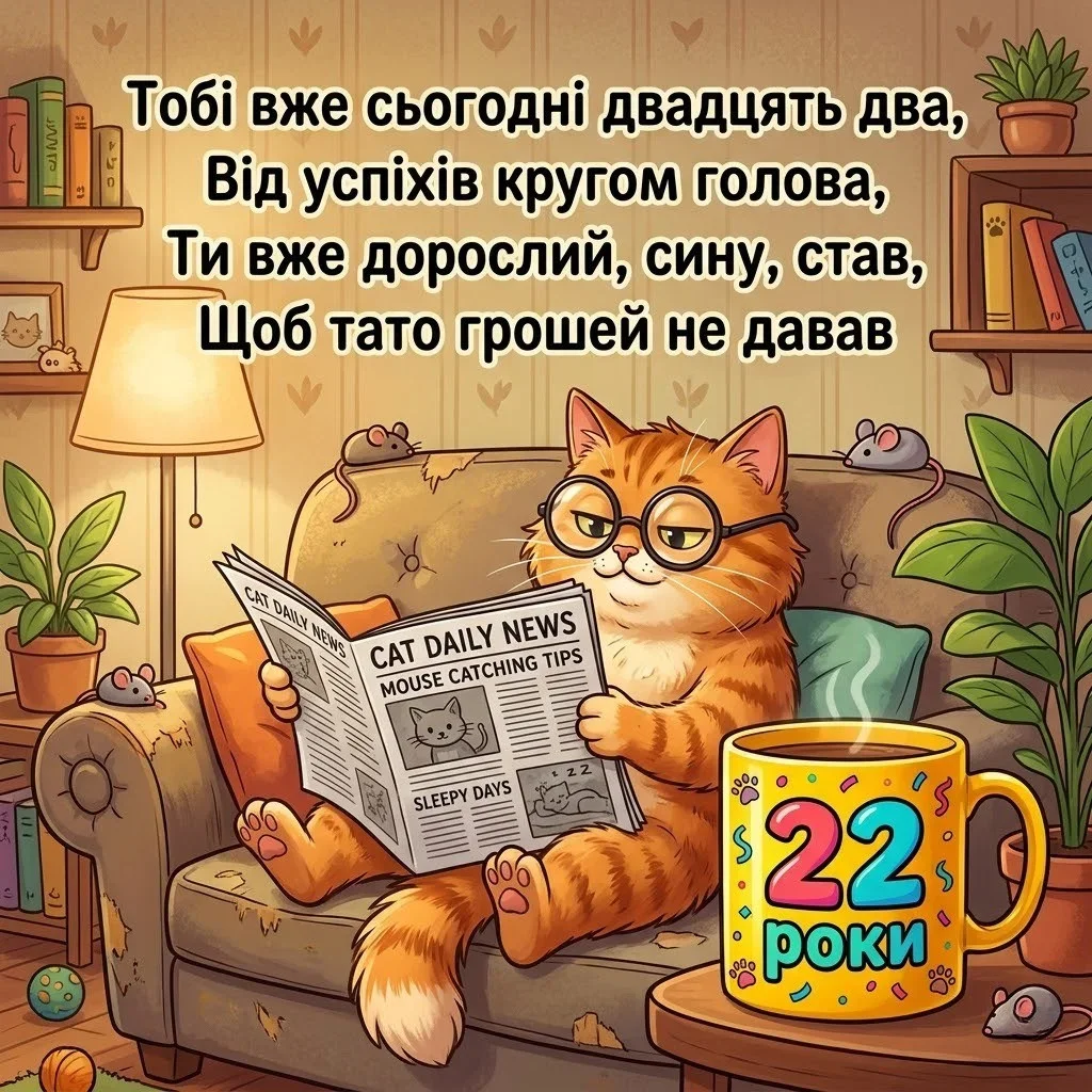 Привітання з днем народження сина 22 роки: найкращі побажання у віршах та прозі