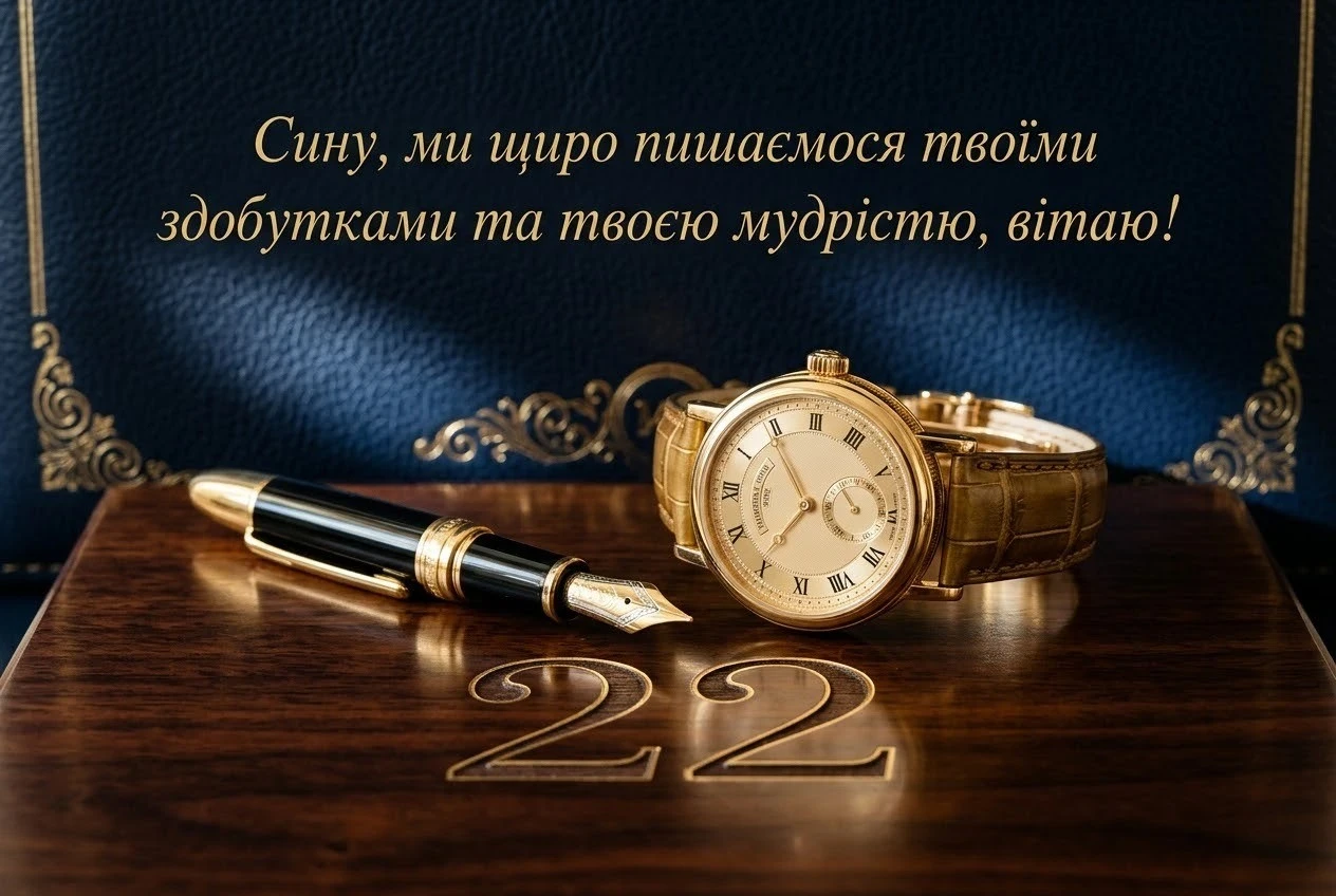 Привітання з днем народження сина 22 роки: найкращі побажання у віршах та прозі