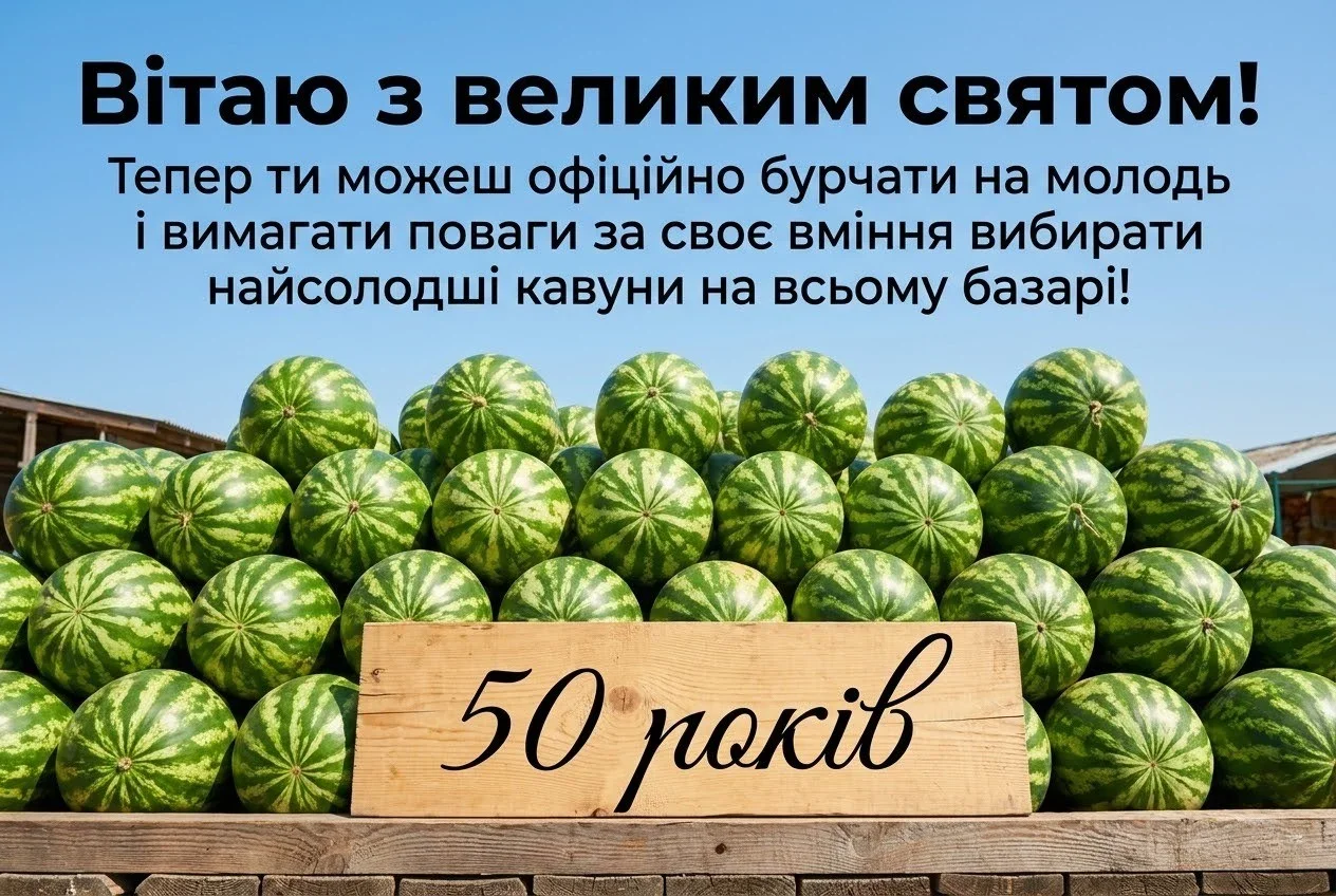 Золотий ювілей з перцем: Найкращі прикольні побажання на 50 років