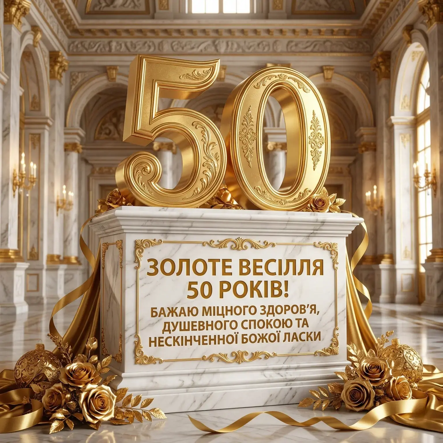 Привітання з золотим весіллям (50 років) для батьків та друзів