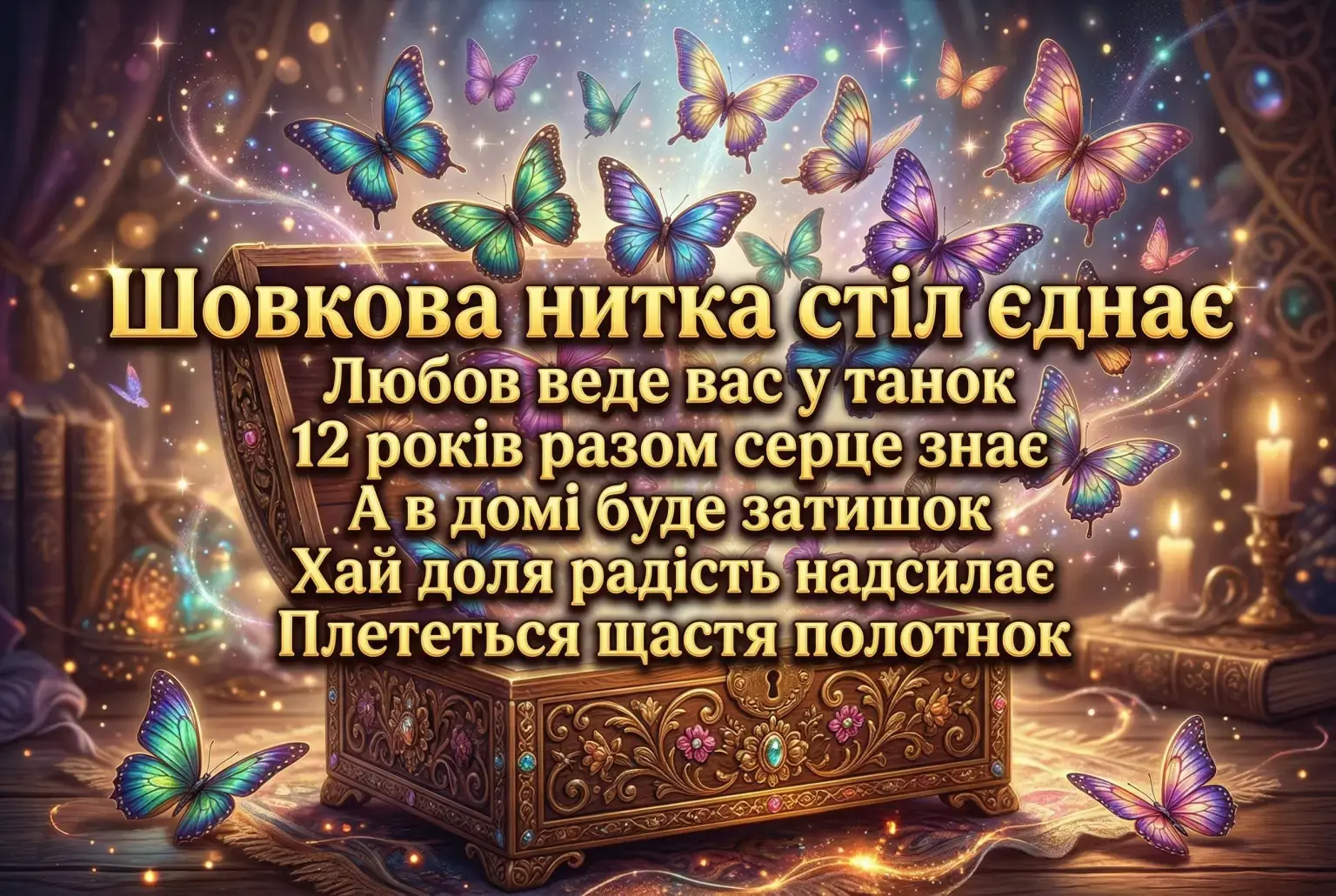 Як привітати з 12-річчям весілля: добірка ніжних побажань