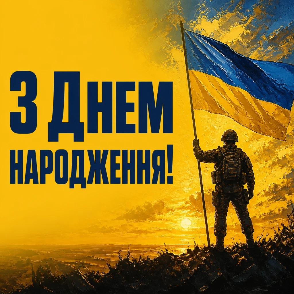 привітання з днем народження військового своїми словами