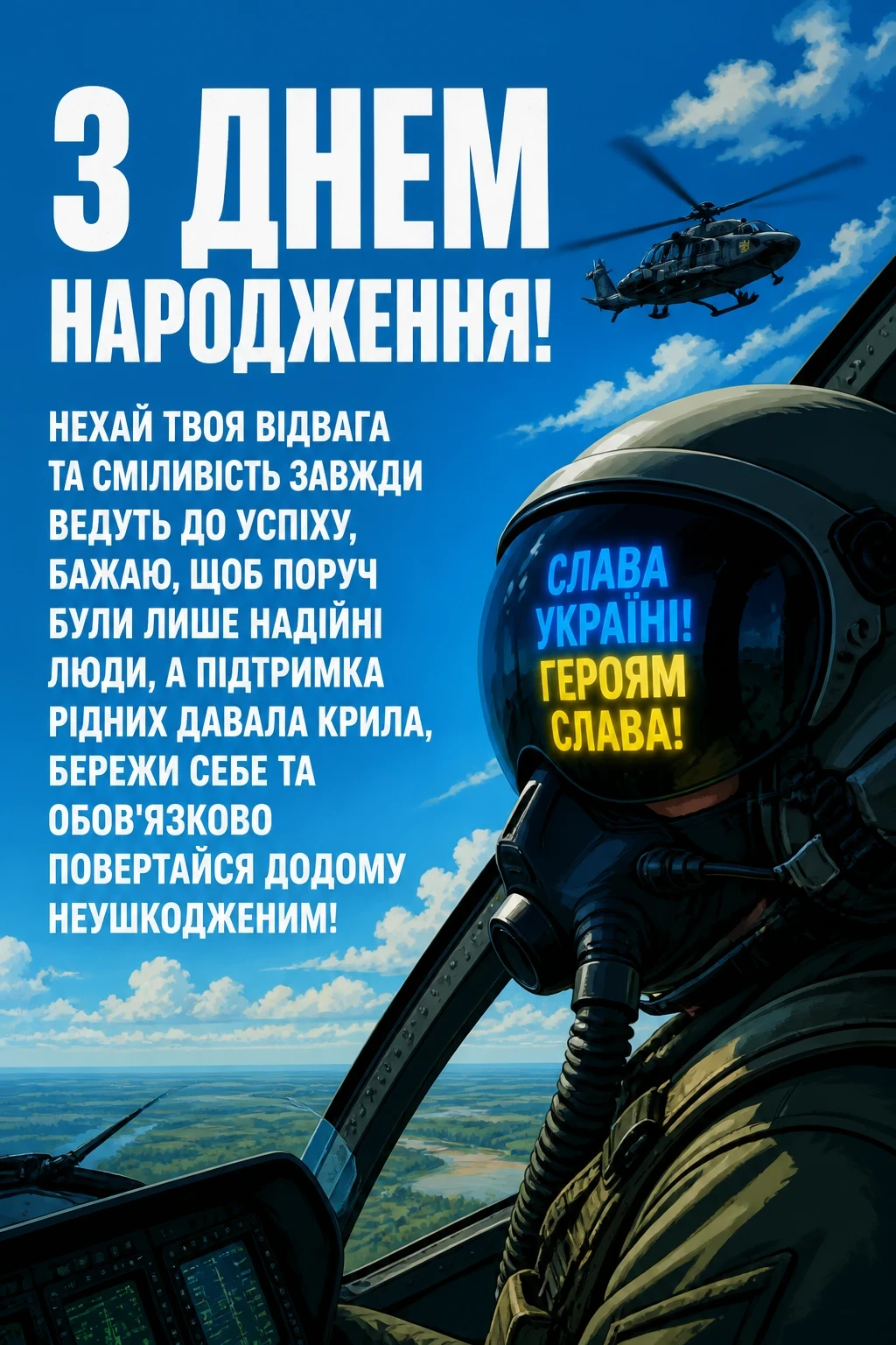 привітання з днем народження військового своїми словами