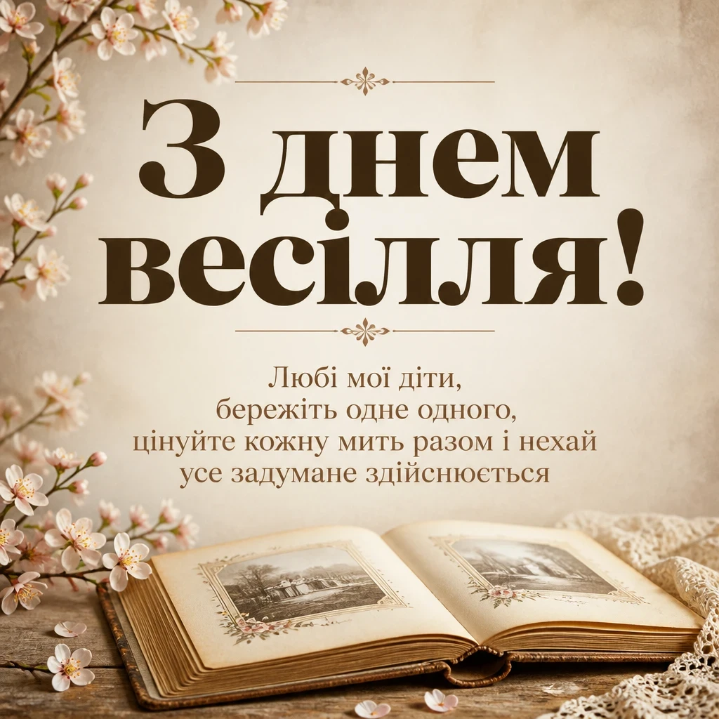 гарне привітання на весілля від мами своїми словами