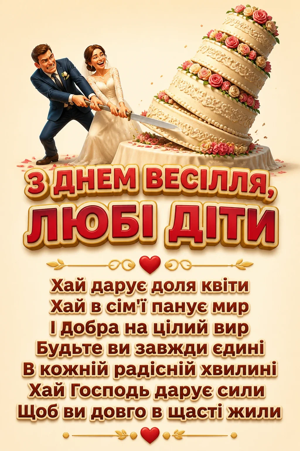 гарне привітання на весілля від мами своїми словами
