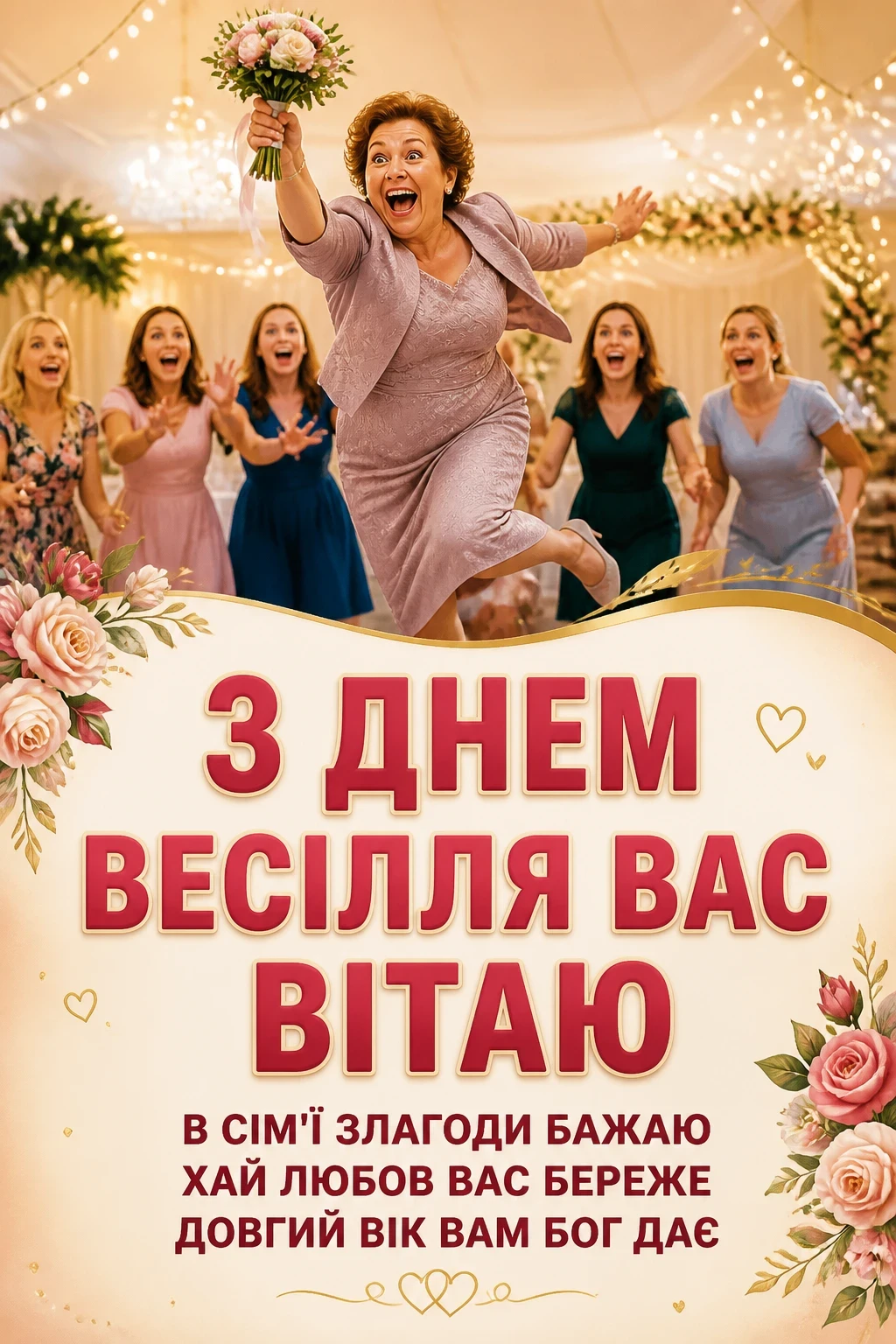 гарне привітання на весілля від мами своїми словами
