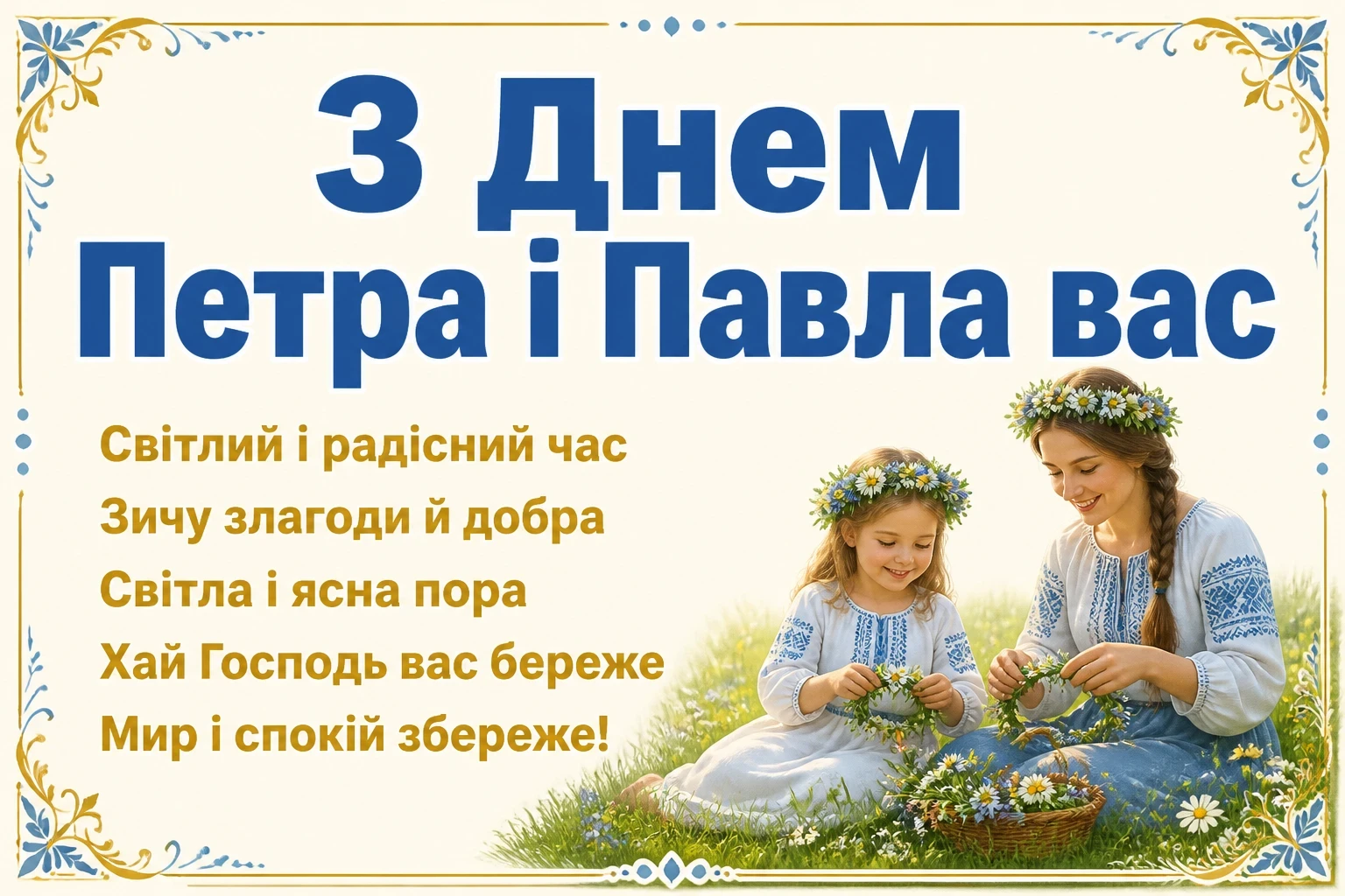 привітання з петром і павлом