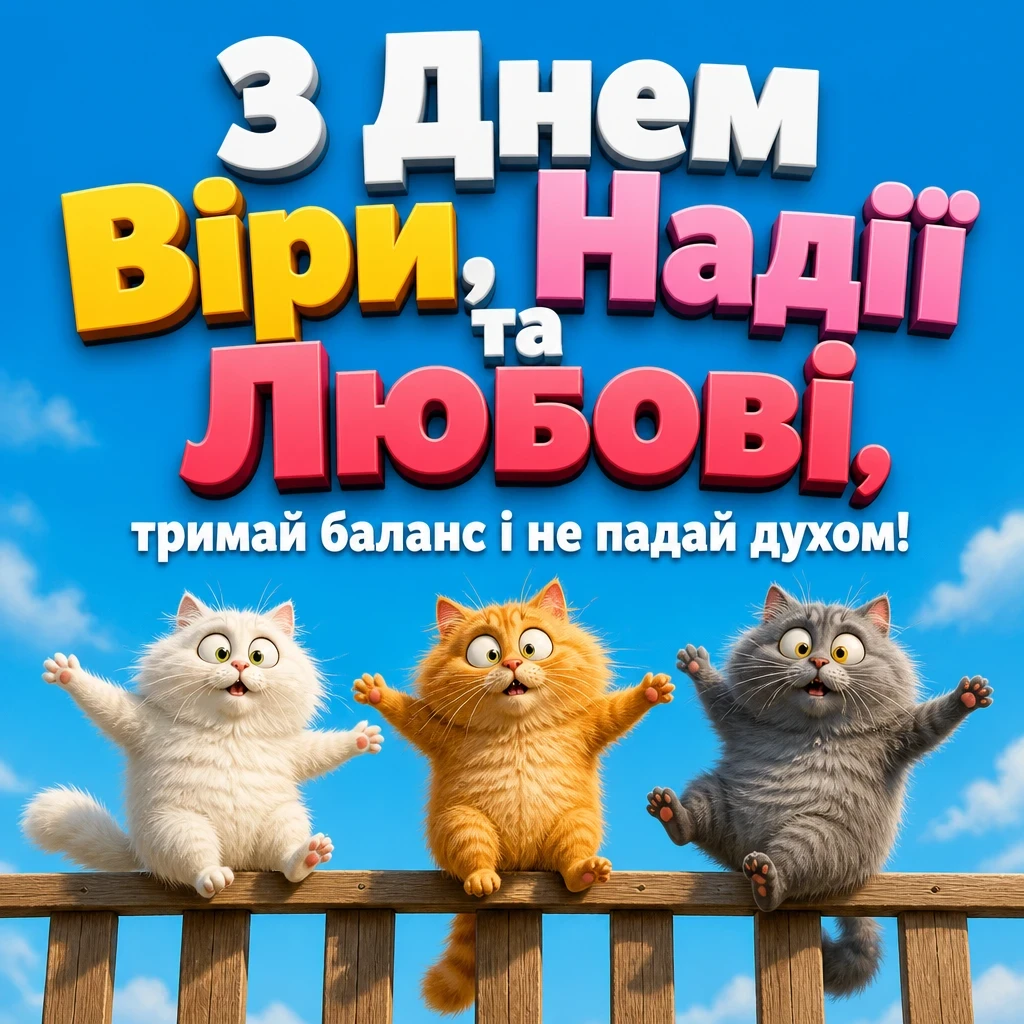 привітання з днем ангела віри надії любові