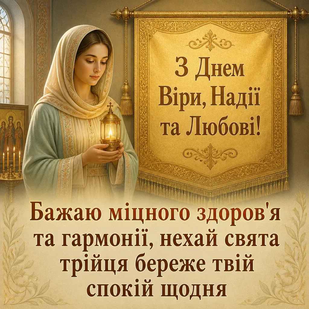 привітання з днем ангела віри надії любові