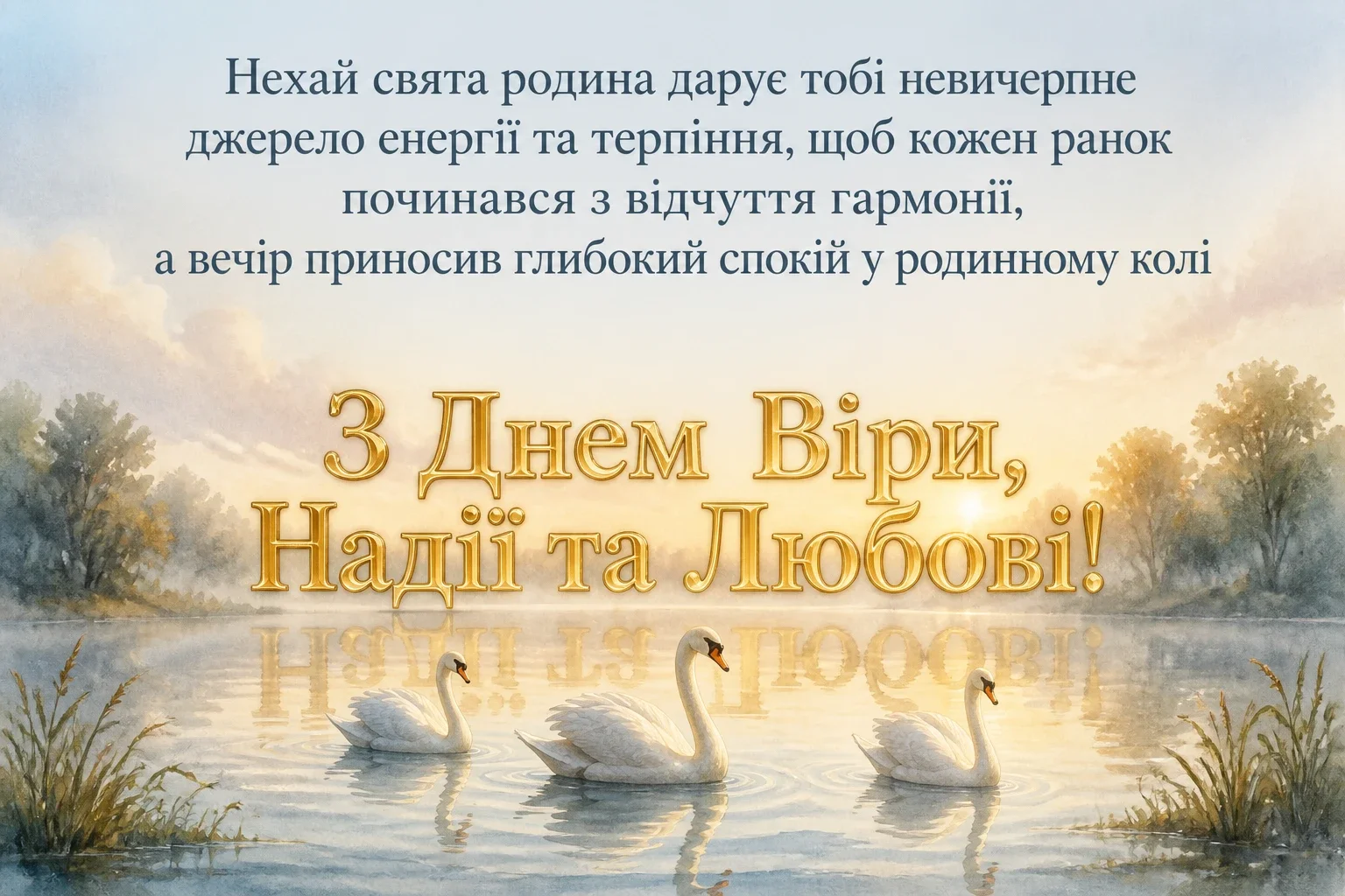 привітання з днем ангела віри надії любові