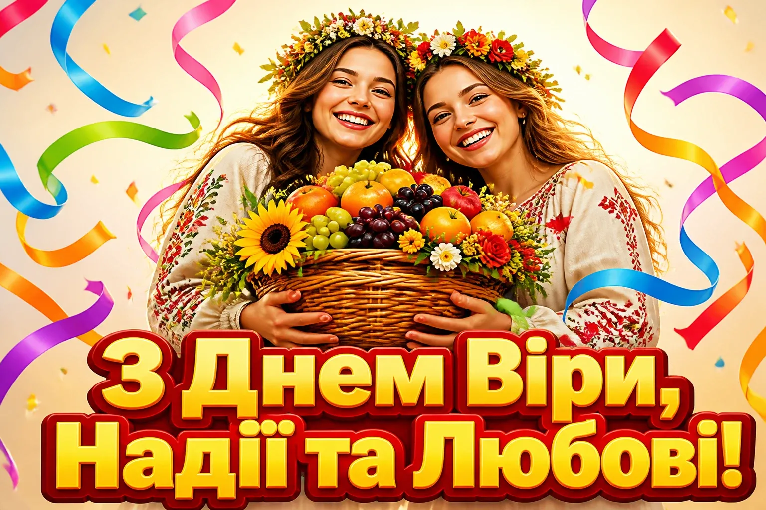 привітання з днем ангела віри надії любові