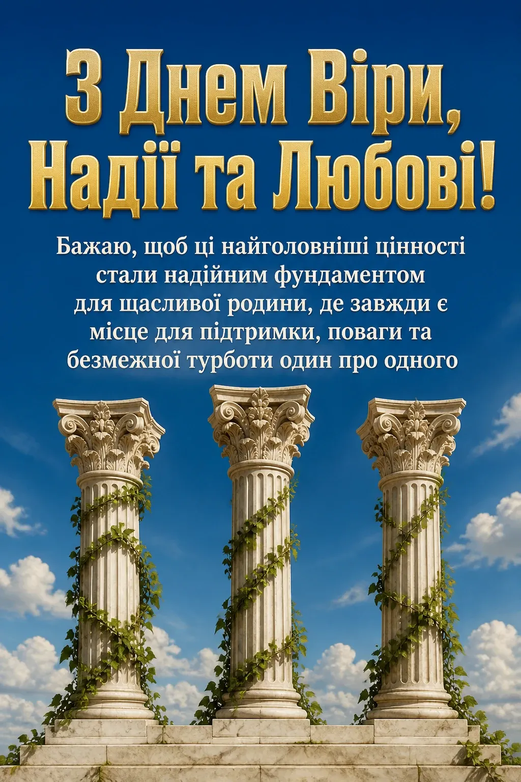 привітання з днем ангела віри надії любові