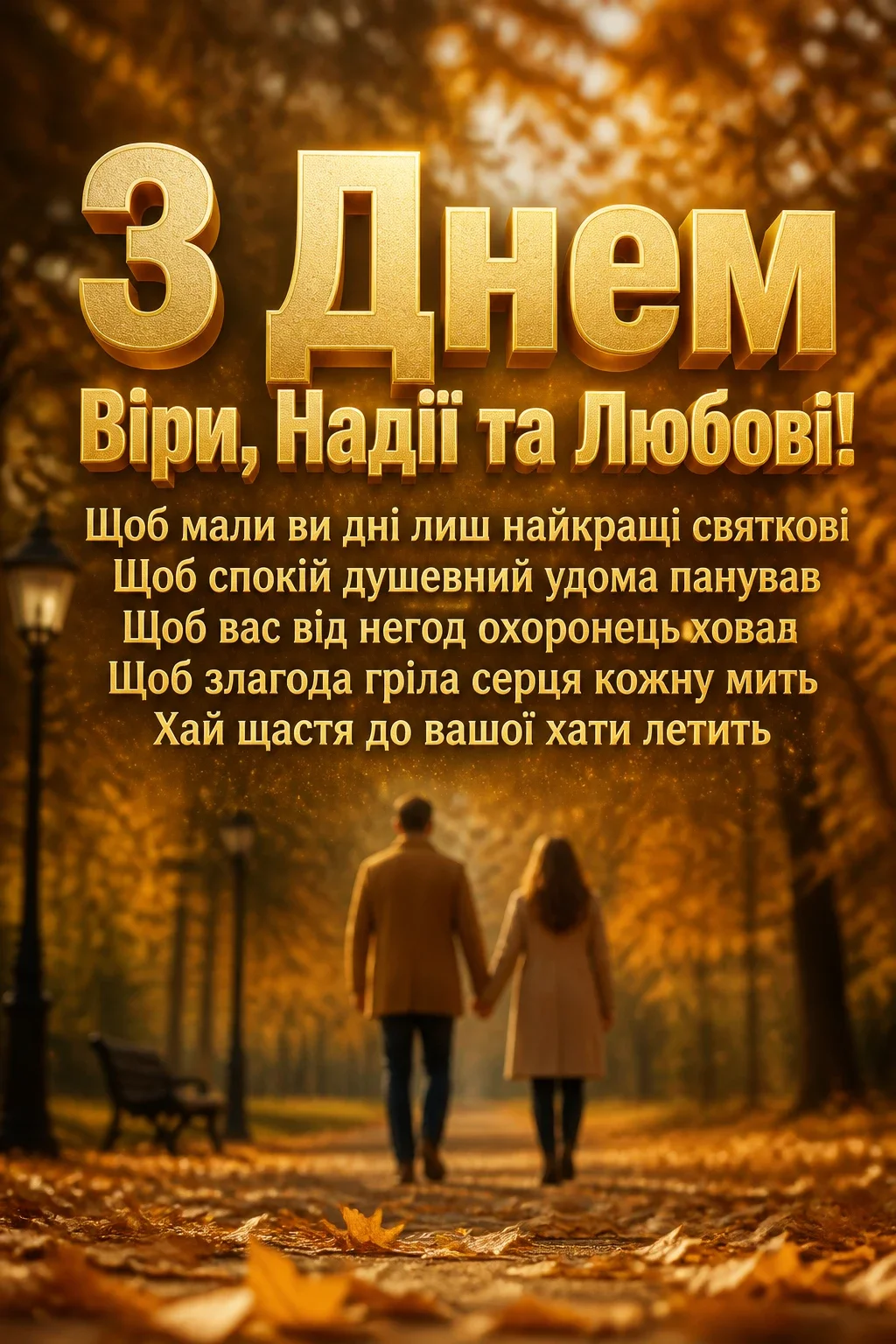 привітання з днем ангела віри надії любові