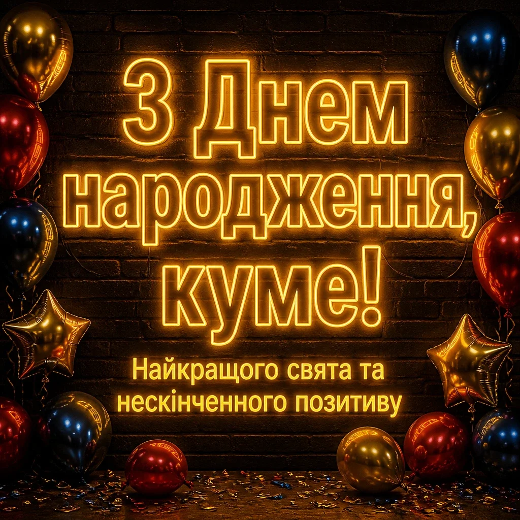 сучасне привітання кум з днем народження кумець